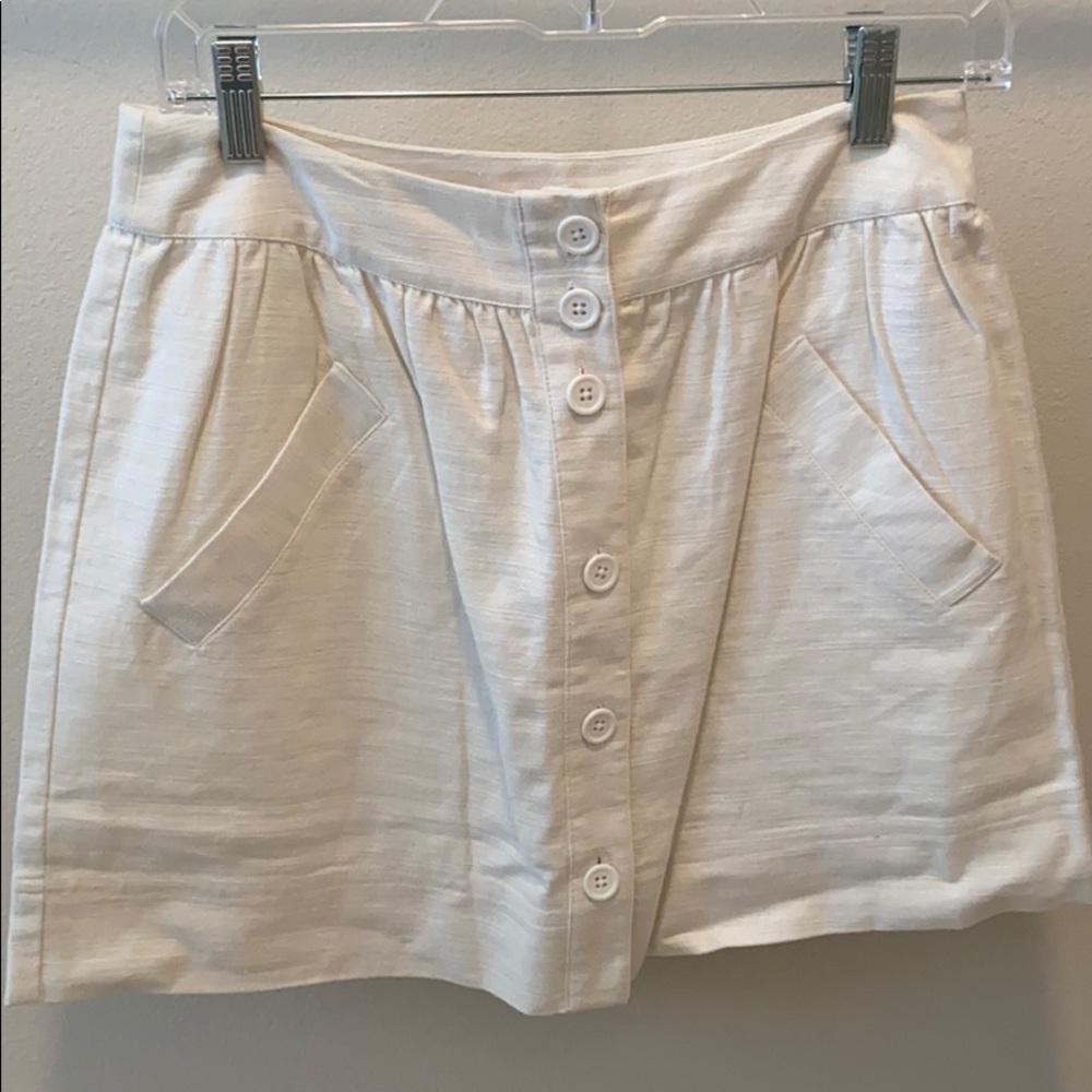 Linen blend miniskirt